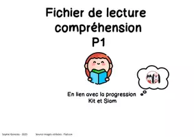 Aperçu - Feuilles d'exercices - Lecture compréhension mot image - prog Kit et Siam - P1 - Page 1