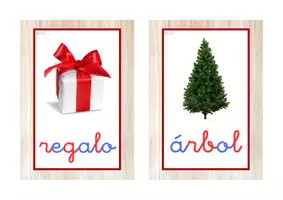 Vista previa - Tarjetas / Manipulativos - Vocabulario letra minúscula ligada (Navidad) - página 1