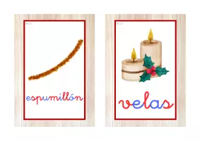 Vista previa - Tarjetas / Manipulativos - Vocabulario letra minúscula ligada (Navidad) - página 2