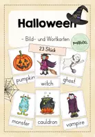 Vorschau - Bildkarten - Halloween flashcards - Bild und Wortkarten Englisch - Deckblatt