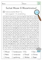 Vorschau - Arbeitsblätter - Suchsel Wasser & Wasserkreislauf - Seite 1