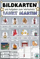 Vorschau - Arbeitsblätter - Bildkarten "Sankt Martin" plus Aufgaben zum Wortschatz - DaZ / DaF / Deutsch #sonnemondundsparen - Deckblatt