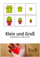 Vorschau - Spiele - klein, mittel, groß - Gegenstände nach Größe sortieren - Deckblatt