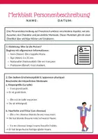 Vorschau - Arbeitsblätter - Französisch: Personenbeschreibung – Kompaktes Merkblatt mit Vokabeln - Seite 1