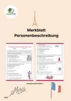 Vorschau - Arbeitsblätter - Französisch: Personenbeschreibung – Kompaktes Merkblatt mit Vokabeln - Deckblatt
