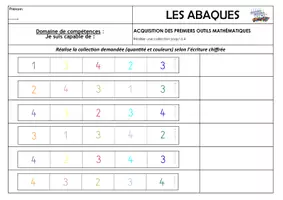Aperçu - Feuilles d'exercices - Fiche suivi Abaques jusqu'à 4 - Page 1