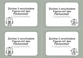 Vorschau - Aufgabenkarten - Auftragskarten Flächeninhalt und Umfang - Seite 3