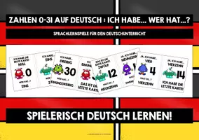 Vista previa - Juegos / Gamificación - GERMAN NUMBERS 0-31 ICH HABE, WER HAT? - página 1