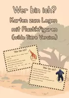 Vorschau - Merkblätter - wilde Tiere Quiz Karten zum Legen mit Plastikfiguren - Deckblatt