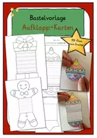 Vorschau - Mal- und Bastelvorlagen - Weihnachtliche Aufklapp-Karten basteln - Deckblatt