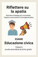 anteprima - Compiti in classe/Test - Discutere strategie per contrastare l’apatia e promuovere il coinvolgimento attivo. - Pagina di copertina