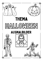 Vorschau - Mal- und Bastelvorlagen - Halloween Grusel Ausmalbilder - Deckblatt