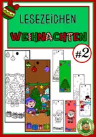 Vorschau - Stationenlernen - Lesezeichen WEIHNACHTEN #2 (5 Vorlagen - Zum Ausmalen geeignet) - Deckblatt
