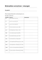 Vorschau - Arbeitsblätter - Binärzahlen umrechnen - Seite 3