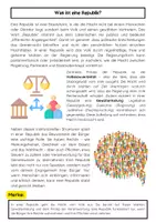 Vorschau - Arbeitsblätter - Die Staatsform Republik: Geschichte, Gewaltenteilung & Demokratie - Seite 1
