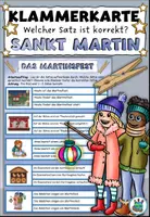 Vorschau - Stationenlernen - Klammerkarten Sprachgefühl "Das Martinsfest" DaZ / Deutsch - Deckblatt