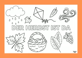 Vorschau - Mal- und Bastelvorlagen - Der Herbst ist da / Bilder & Bastelbögen, Musik Grundschule - Seite 1
