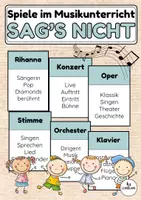 Vorschau - Spiele - Sag's nicht-Spiel zum Thema "MUSIK" - Deckblatt