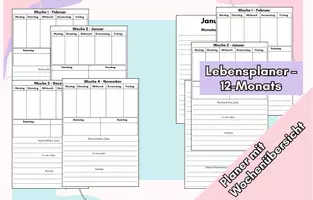 Vorschau - Lehrpläne/Lehrermaterial - Digital Lebensplaner 2026 – 12-Monats - Deckblatt