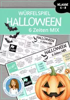 Vorschau - Arbeitsblätter - Würfelspiel - Halloween | 6 ZEITEN MIX - Deckblatt