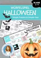 Vorschau - Arbeitsblätter - Würfelspiel - Halloween | Simple Present & Simple Past - Deckblatt