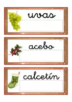 Vista previa - Tarjetas / Manipulativos - Lecto-escritura minúscula ligada (Navidad) - página 3