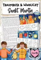 Vorschau - Mal- und Bastelvorlagen - Traumreise / Fantasiereise & Windlichter: Sankt Martin - Deckblatt