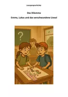 Vorschau - Arbeitsblätter - 💬 Lesespurgeschichte „Das verschwundene Einhorn-Lineal“ 🦄✏️ - Deckblatt