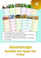 Vorschau - Poster - Kalenderstreifen September 2025-August 2026 (A4 Länge) - Deckblatt