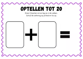 Voorbeeld - Kaartspel - optellen tot 20 met brug - Voorblad