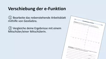 Vorschau - Stundenentwürfe - Verschiebung der e-Funktion - Eulersche Zahl - Exponentialfunktion - Präsentation - e Funktion - Seite 2