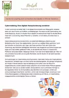 Vorschau - Arbeitsblätter - Sachtext Cybermobbing, Prüfungsvorbereitung HSA /RSA - Seite 1