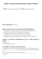 anteprima - Compiti in classe/Test - La rima incatenata nella poesia italiana - Pagina 1