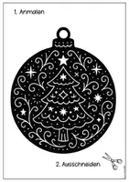 Vorschau - Mal- und Bastelvorlagen - 10 Weihnachtskugeln im Scherenschnitt-Stil – Bastelvorlagen in 2 Größen zum Anmalen & Öltrick (Fensterdeko Weihnachten) - Seite 2