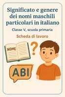 anteprima - Esercizi - Significato e genere dei nomi maschili particolari in italiano - Pagina di copertina