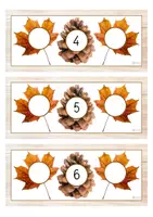 Vista previa - Tarjetas / Manipulativos - Números vecinos 1-10 (otoño) - página 1