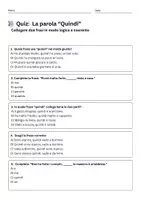 anteprima - Quiz - Uso corretto di 'quindi' in frasi italiane - Pagina 1