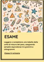 anteprima - Compiti in classe/Test - Esame: tabella delle unità di misura del peso - Pagina di copertina