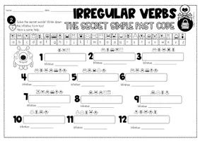 Vorschau - Arbeitsblätter - Irregular Verbs | Secret Code Übungen | 4 Arbeitsblätter | Grammar | Grammatik - Seite 3