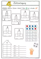 Vorschau - Arbeitsblätter - Zahlzerlegung 4 – Arbeitsblatt für die 1. Klasse - Deckblatt