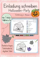 Vorschau - Mal- und Bastelvorlagen - Einladung schreiben (Halloween/ digitale Tafel) - Deckblatt