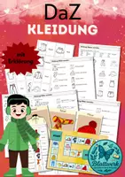 Vorschau - Arbeitsblätter - DaZ Kleidung, Wortschatztraining Arbeitsblätter, Unterrichtseinheit, Deutsch als Zweitsprache Grundschule - Deckblatt