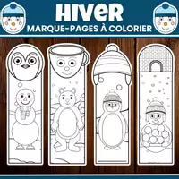 Aperçu - Jeux - Modèle de Marque Pages d’Hiver à Colorier - Page de couverture