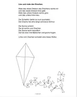 Vorschau - Arbeitsblätter - 🪁Lesen und malen | Drachen | Leseverständnis | Deutsch 1. und 2. Klasse | Leseförderung DaZ DaF - Seite 1