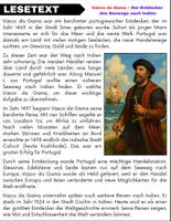 Vorschau - Arbeitsblätter - Vasco da Gama: Leseverständnis und Wortsuchrätsel mit Lösungen - Seite 1