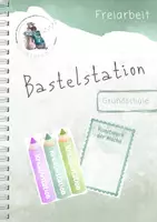 Vorschau - Poster - Bastelstation Freiarbeit ✂️ - Deckblatt
