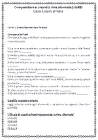 anteprima - Esercizi - Comprendere e creare la rima alternata (ABAB) - Pagina 1