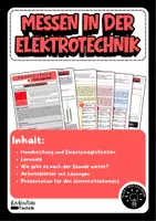 Vorschau - Arbeitsblätter - Grundlagen Elektrotechnik - Messen in der Elektrotechnik - Deckblatt