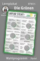 Vorschau - Poster - Wahlprogramm DIE GRÜNEN, Bundestagswahl, #demokratiestärken - Deckblatt