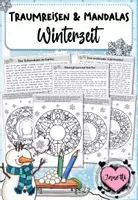 Vorschau - Mal- und Bastelvorlagen - Fantasiereisen / Traumreisen mit Mandalas: Winter / Winterzeit - Deckblatt